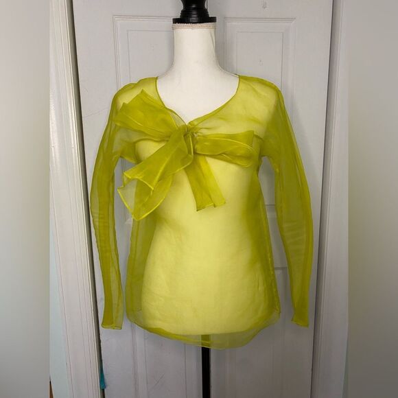 See-through Top with Graphic & Architectural Curves - Picture 1 of 7